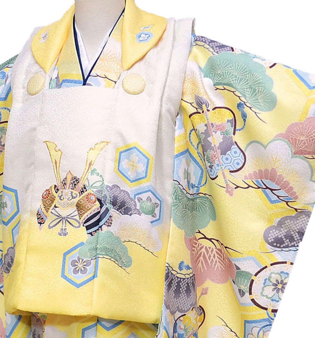 1点のみ　在庫処分特価　七五三 着物 3歳 男の子 被布セット 花うさぎ 兜柄 楽天市場】七五三 753 着物 3歳 男の子 被布セット 花うさぎ