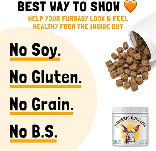 Miniatura 123 de Allergy Relief Chews for Dogs & Immune & Digestive Supplement with Wild Salmon Oil Kelp Colostrum Turmeric Probiotics & Bee Pollen for Seasonal