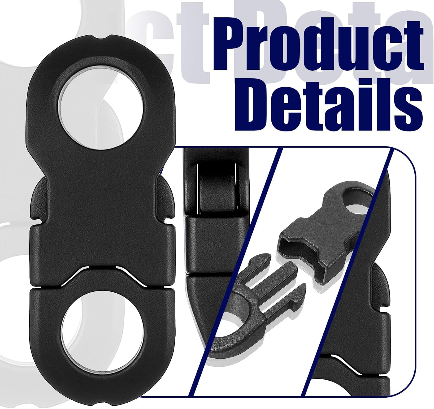 50 Pcs Mini Safety Breakaway Buckles 6mm Side Release Plastic Buckles for Paracord Bracelet Clip Quick Release Clasp Fasteners Replacement Ring for Paracord Bracelet Clasp Camera Strap DIY Crafts - Image 4