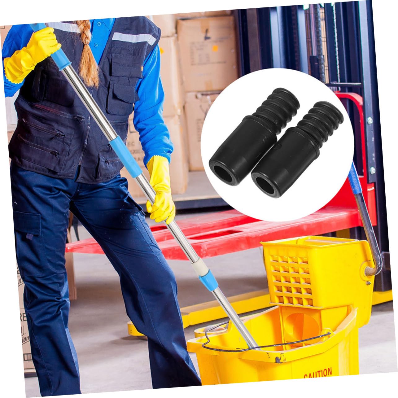 6 Piezas Adaptador de para Mango de Fregona Recambio Duradero Compatible con Poste Telescópico para Uso Versátil Limpieza