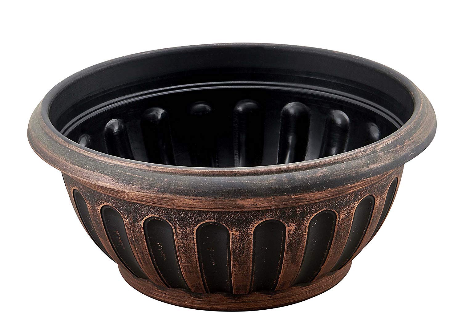 Small 2 Pack Round Rustic Shallow Dome Bowl Planter Fancy Look Flowerpot with Wide Base for Indoor Outdoor Garden Patio Office Ornaments Home Decor