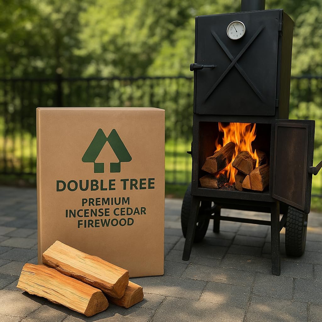 Double Tree - Kiln Dried Premium Incense Cedar Firewood (16inch Logs) (Includes Firestarter) (X Large 3.3 Cubic ft for Fireplace,Campfire,Wood Stove, Fire Pit, Split Wood Solo Stove or Breeo)