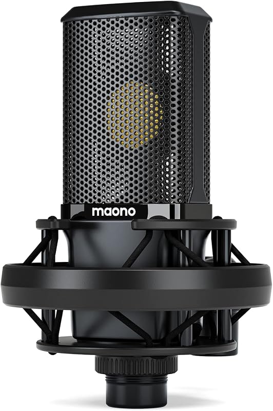 Micrófono de condensador MAONO PM500 XLR, diafragma grande de 34 mm para estudio vocal | Pastilla cardioide, sonido de estudio profesional para podcasting, grabación, streaming, voces, locuciones, música, ASMR