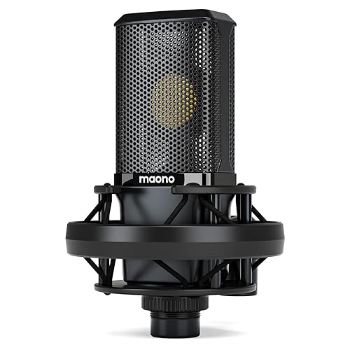 MAONO XLR Condenser Microphone with 34mm Large Diaphragm, Professional Cardioid Studio Mic for Podcasting, Recording, Streaming, Vocals, Voice Over, Music, ASMR(PM500)
