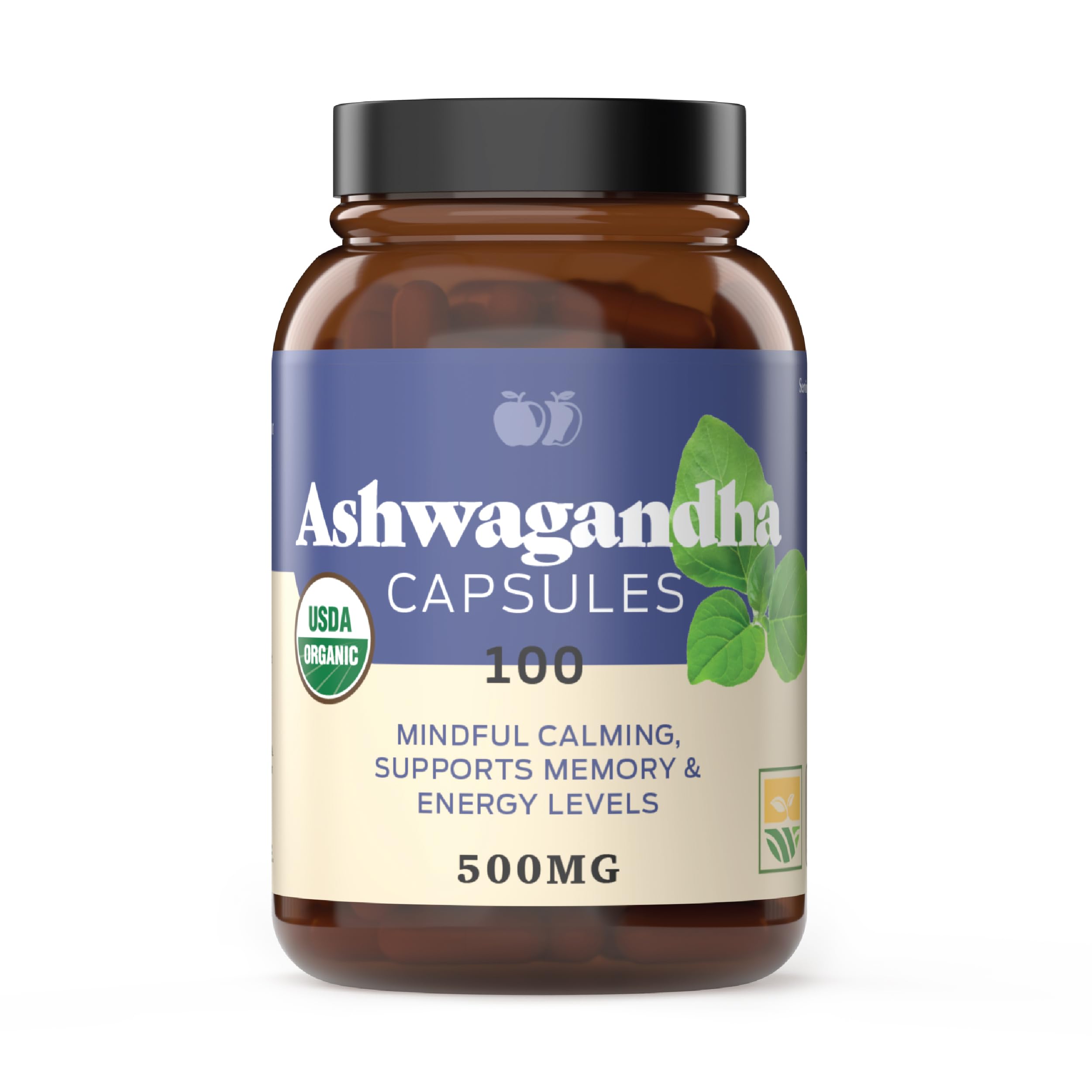 Organic Ashwagandha Capsules 100 Capsules 500mg Pure Organic ...