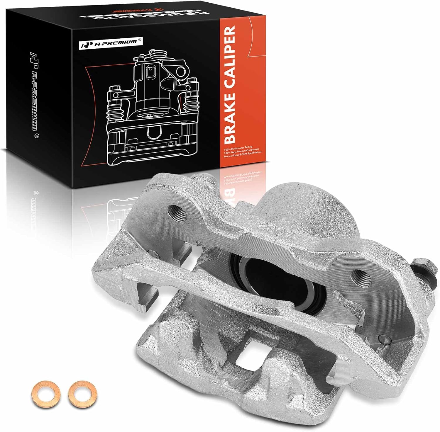 A-Premium Disc Brake Caliper Assembly with Bracket Compatible with Select Isuzu Models - Pickup 1988-1995 2.3L/2.6L, Pickup 1991-1994 3.1L - Front Right Passenger Side