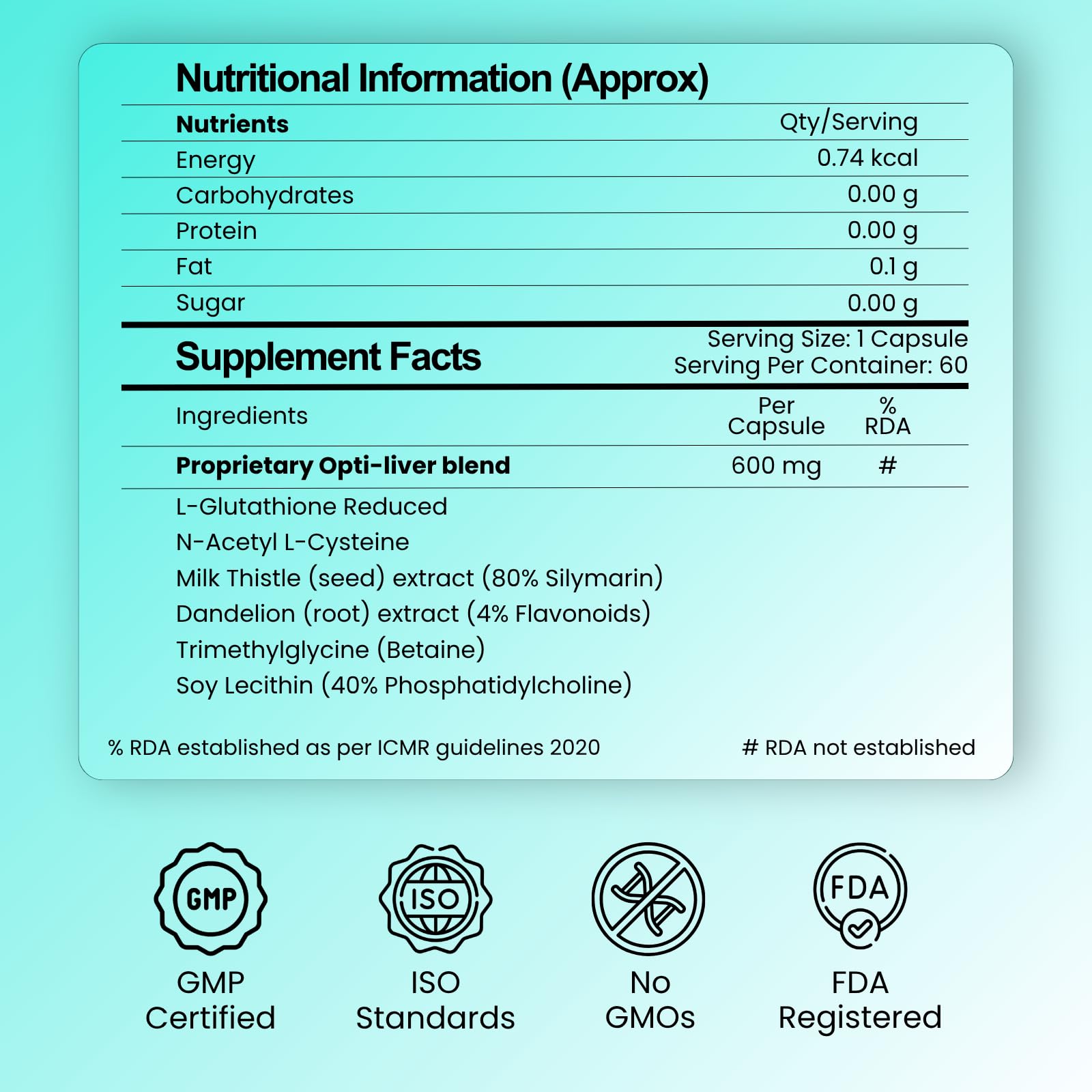 Opti-Liver | Liver Function & Detox Support | Glutathione, Milk Thistle & NAC | Digestive & Metabolic Support | Vegan | 60 Veg Capsules — Amazon image 6