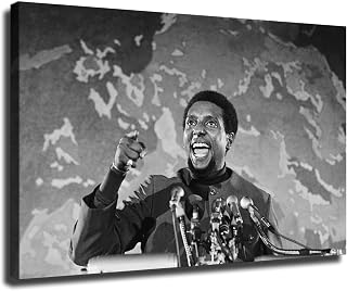 Activist Stokely Carmichael Kwame Ture Vintage Portrait Poster HD Canvas Printing Wall Art Decor Aesthetics For Living Room Bedroom kitchen bar Background Decor (16x24inch-Farmed)