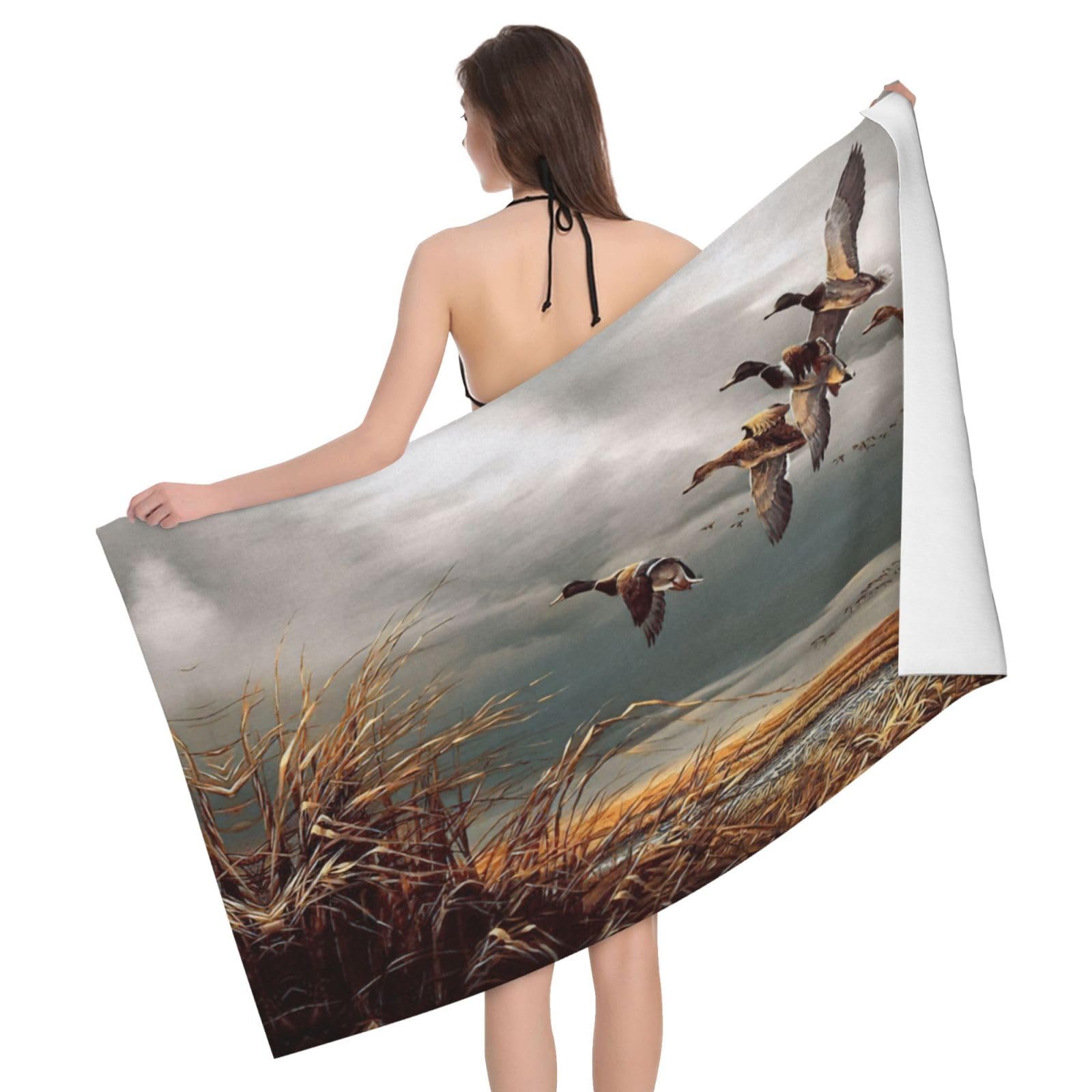 Serviette microfibre absorbante bain sport fitness yoga canards