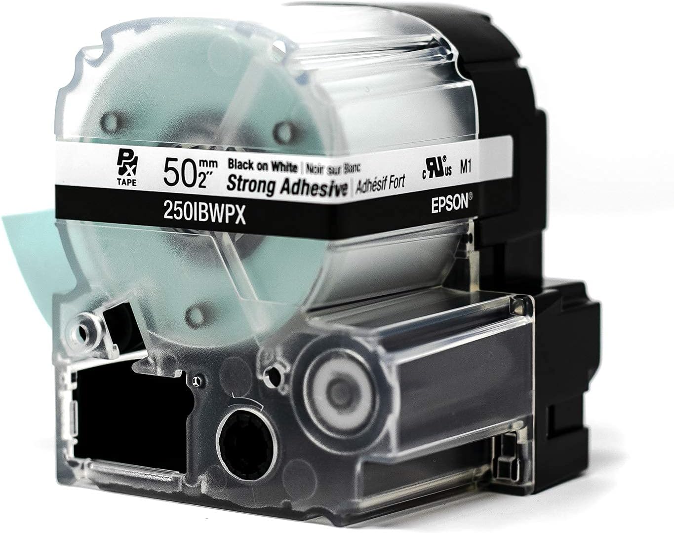 Epson LABELWORKS 250IBWPX Genuine PET (Polyester) Tape Cartridge - Black on White Strong Adhesive Standard Industrial Label Maker Tape - 2" (50MM) Wide, 26.2 ft