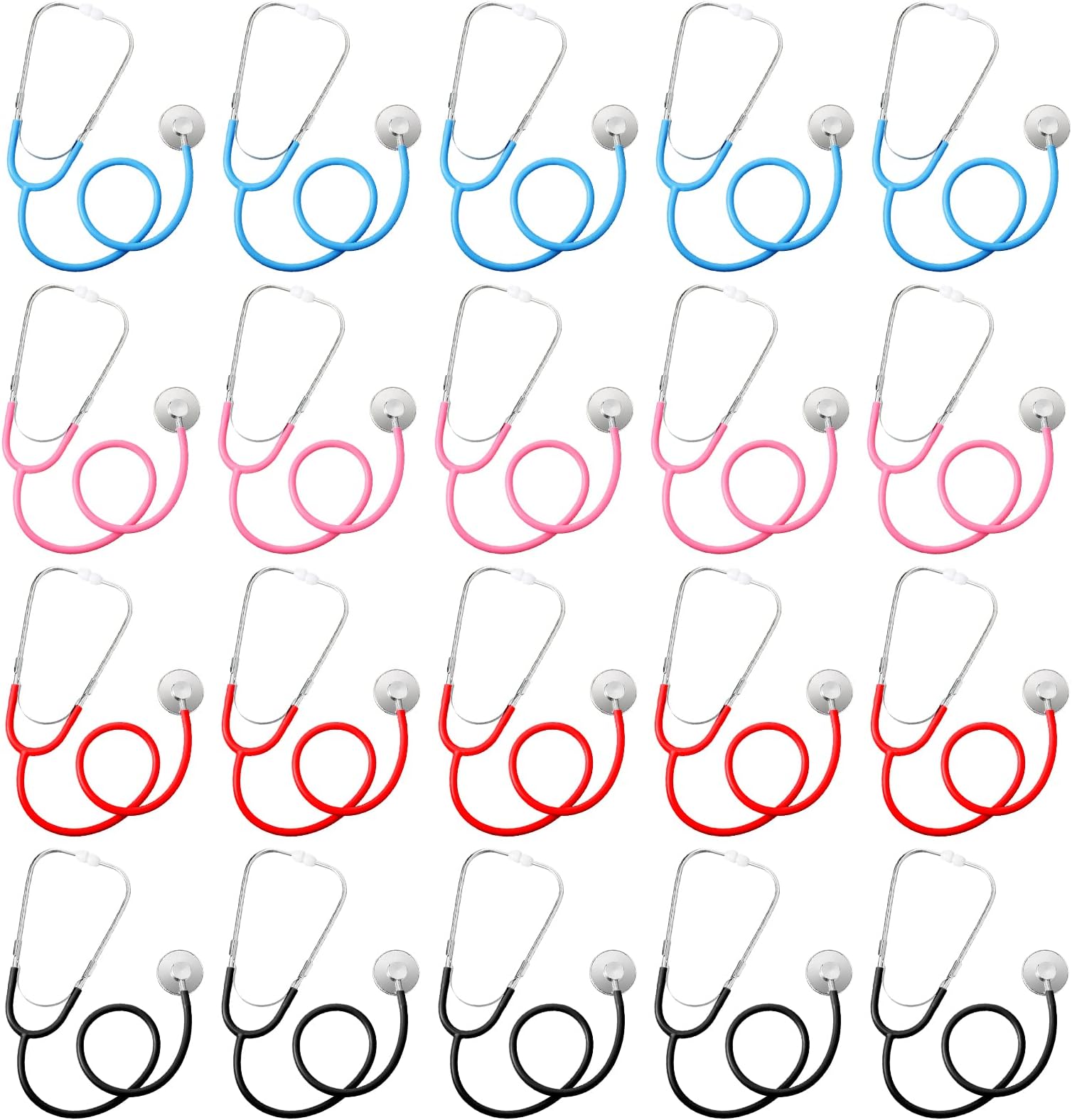 Hanaive 20 Pcs Kids Stethoscope Toys Bulk Stethoscopes for Children Girl Boy Doctor Nurse Party Halloween Costume Role Cosplay Pretend Game Accessories, 4 Colors