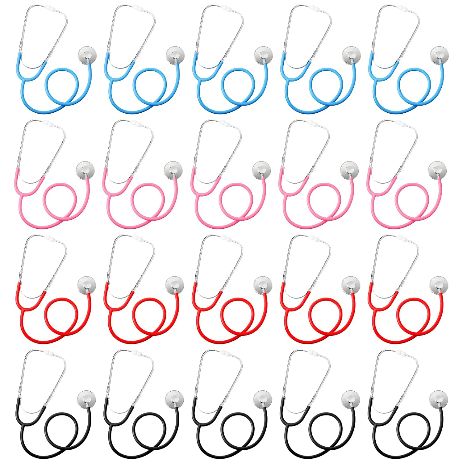 Hanaive 20 Pcs Kids Stethoscope Toys Bulk Stethoscopes for Children Girl Boy Doctor Nurse Party Halloween Costume Role Cosplay Pretend Game Accessories, 4 Colors