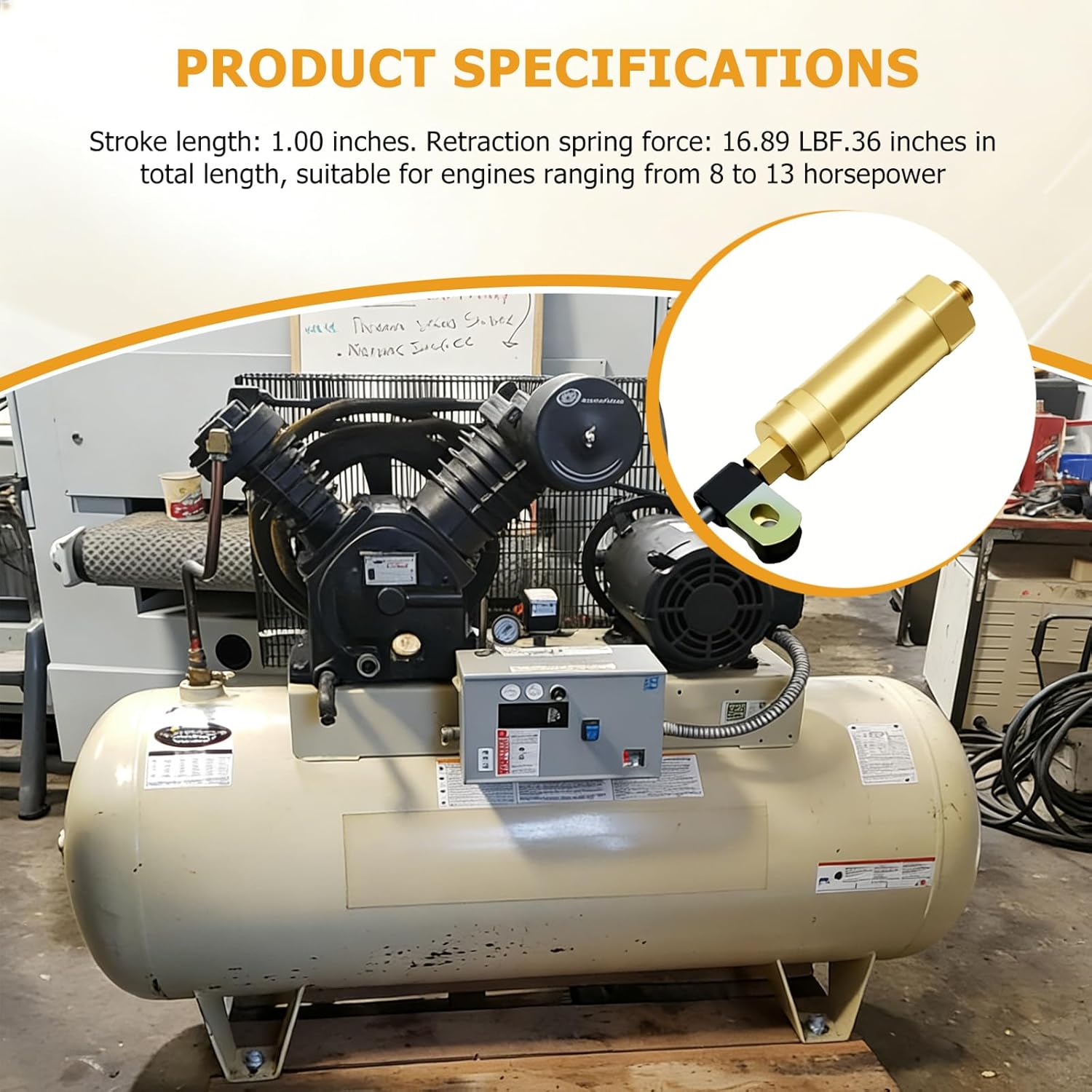 Replacement Throttle Control Mechanism for 23426687 Ingersoll Rand, Cable Whip Style (8HP - 13HP Engines, 36" Throttle Control Cable)