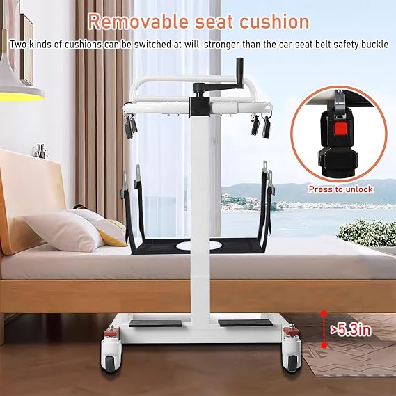 Patient Lift aid Transfer Chair Bedside Commode, Wheelchair to Car Transfer Devices, Bedridden Elderly Disabled Care, Toileting and Bathing
