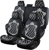 Vista 3 de Skysep Crown - Juego completo de fundas de asiento de coche de 5 plazas con ajuste universal y protector de asiento de coche con 2 almohadas