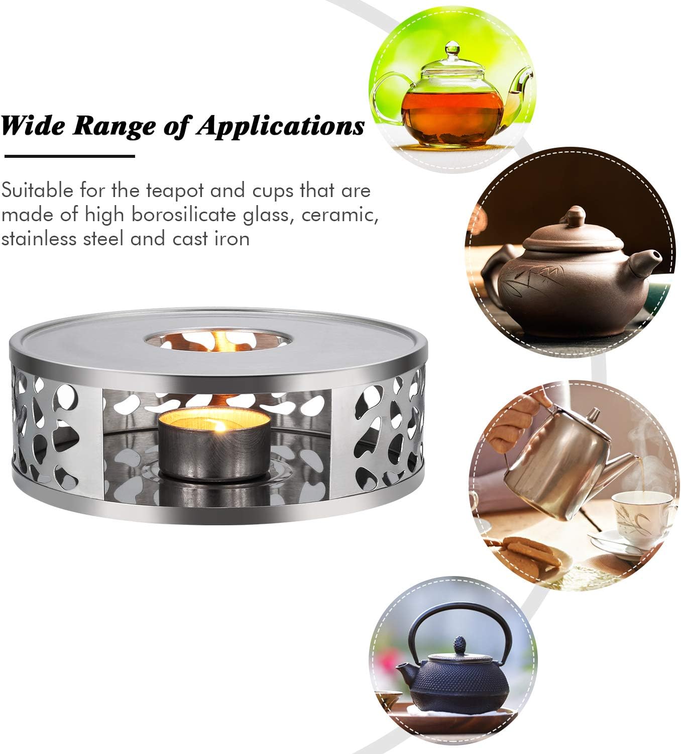 Simtive Brushed Stainless Steel Teapot Warmer
