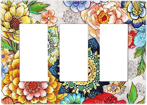 Miniatura 10 de Placa de pared dúplex de receptáculo de dispositivo de 1 gang de madera envejecida blanca gris con veta de tablón, cubierta de enchufe eléctrico de