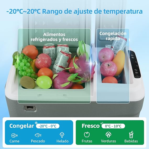 Alpicool DD40 38L Dual Zone Compressor Car Fridge, 12V Camping Fridge [Energy Class C]