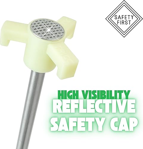 Miniatura 3 de Tricc - Estacas irrompibles de acero resistente galvanizado antioxidante de 10 pulgadas, tres estacas sólidas, resistentes para viajes al aire