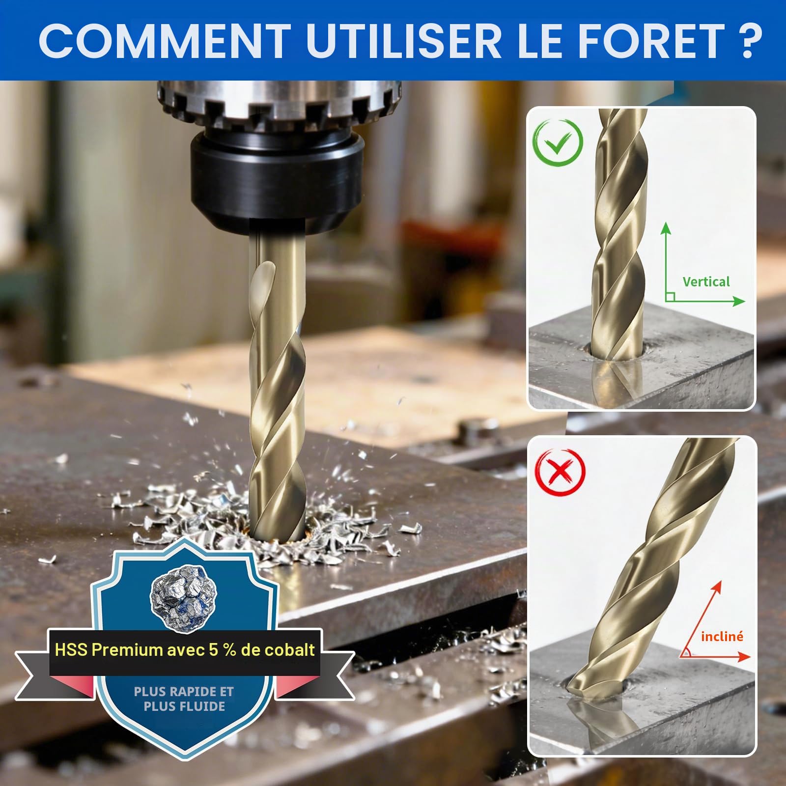 GREYWOLF Lot de 25 forets de cobalt M35 de qualité industrielle HSS (1 mm à 13 mm), gradués de 0,5 mm, pour acier inoxydable, fonte et carbure avec boîte de rangement indexée