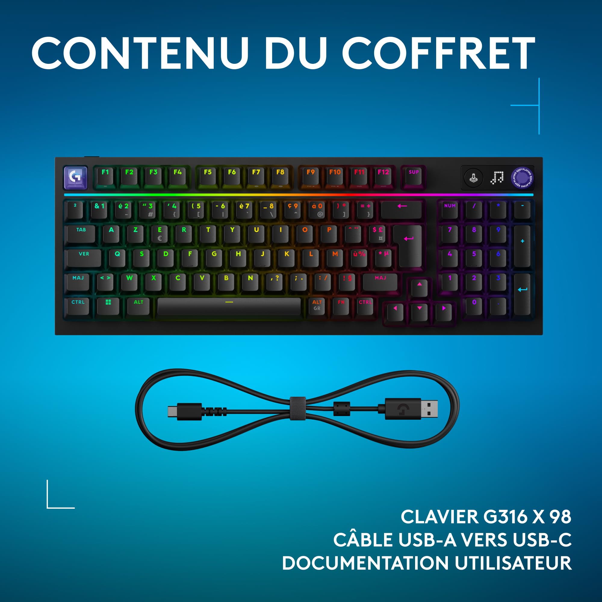 Logitech G G316 X 98, Clavier Gaming