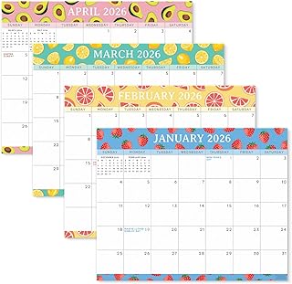 S&O Fresh Fruity 2026 Magnetic Fridge Calendar - Tear-Off Refrigerator Calendar to Track Events & Appointments through December 2026-18 Month Magnetic Planner for Fridge for Easy Planning-8"x10" in.