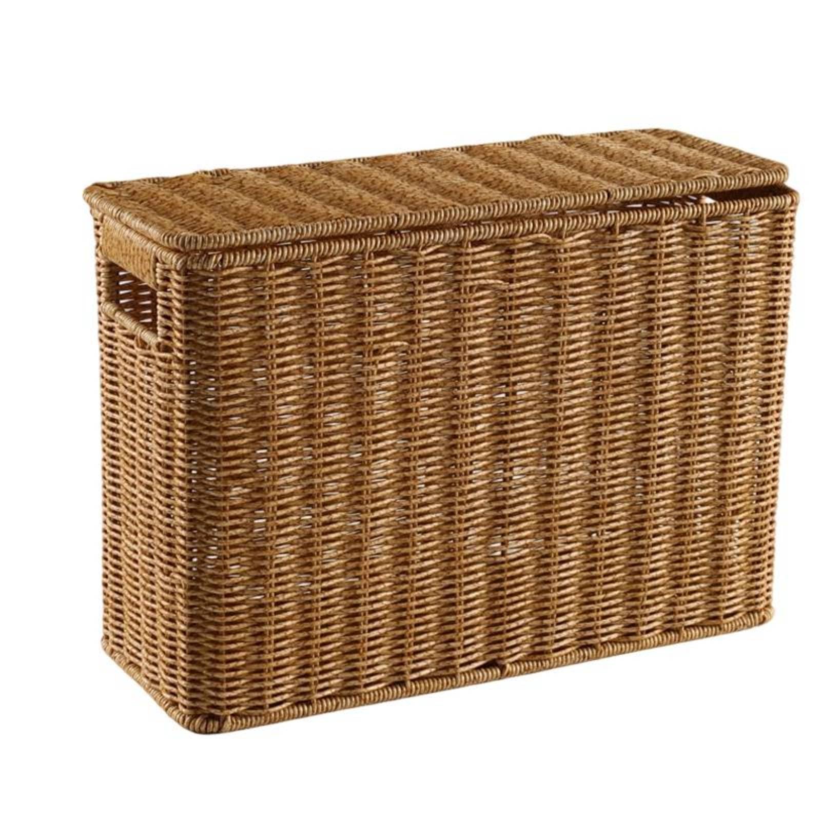 Cesta Organizadora de Almacenamiento con, 33cm X 48cm X 18cm, Cesta De Almacenamiento De Mimbre, Tamaño Grande