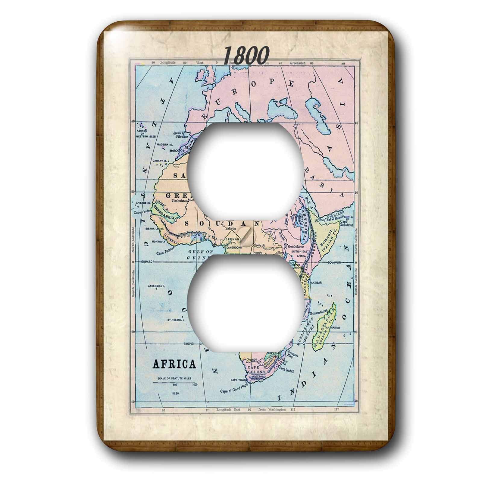 Vieille carte de l'Afrique plaque de finition haut de gamme pour double prise