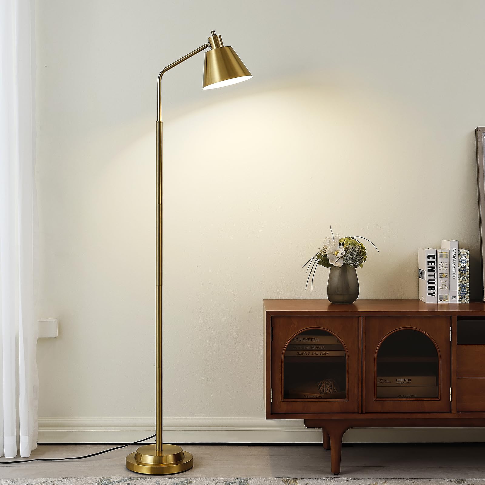 65 3 Modern Floor Lamps for Living Room Floor Lamp for Bedroom Dual-Base Industrial Standing Lamp Adjustable-Head Corner