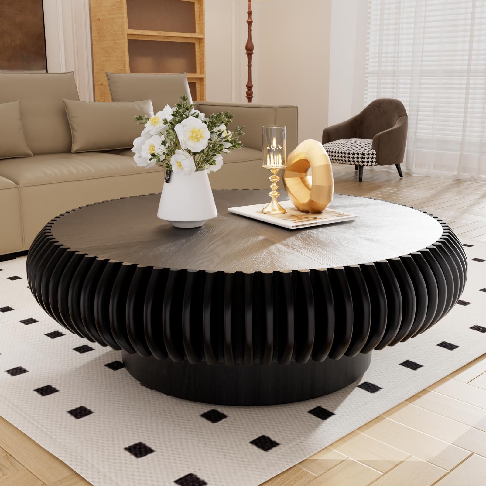 Table d'appoint Circulaire Mid-Century pour Petits Espaces et Studio