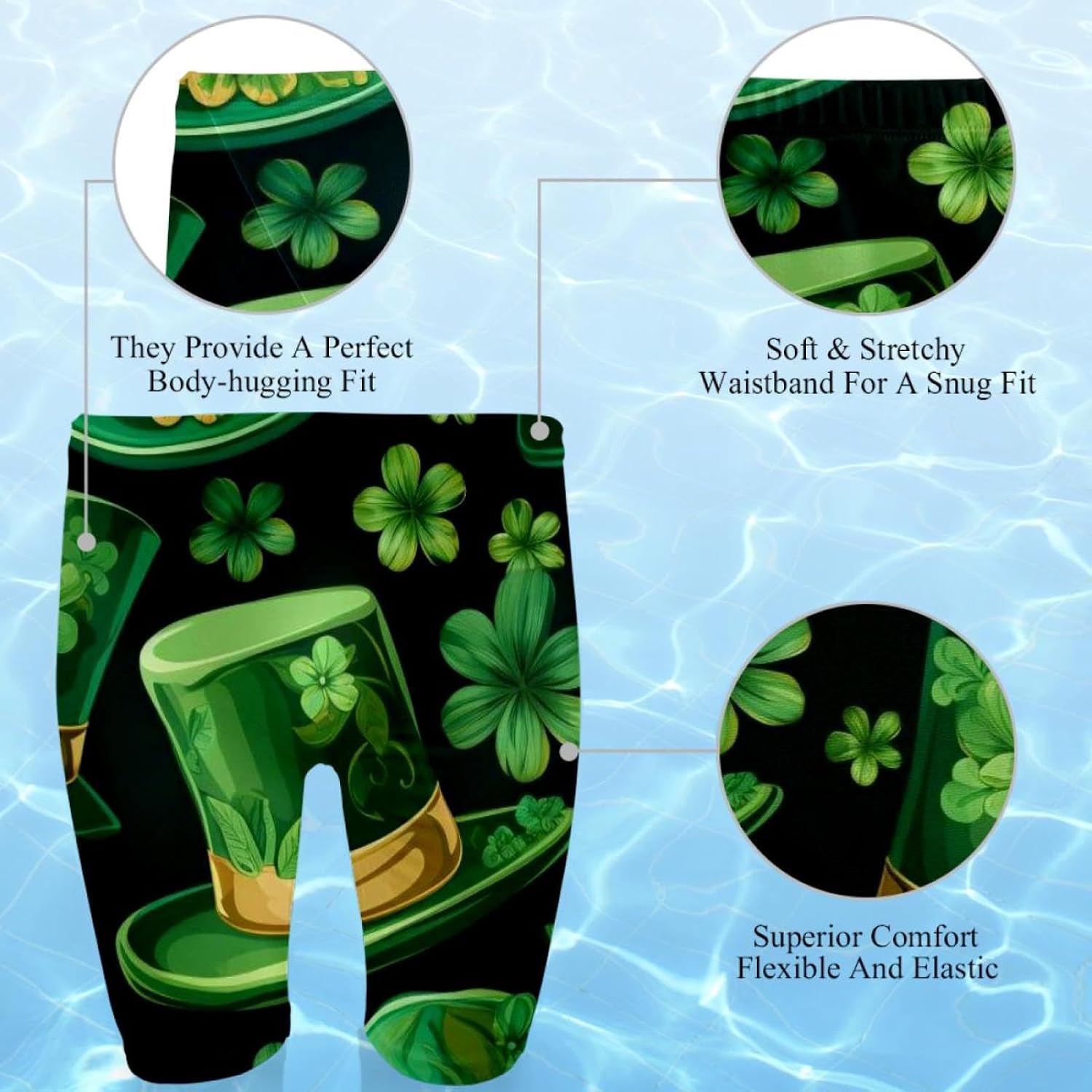 St Patrick's Day Men's Swimsuit Jammer Quick Dry Swim Jammer Racing & Training Swimsuit
