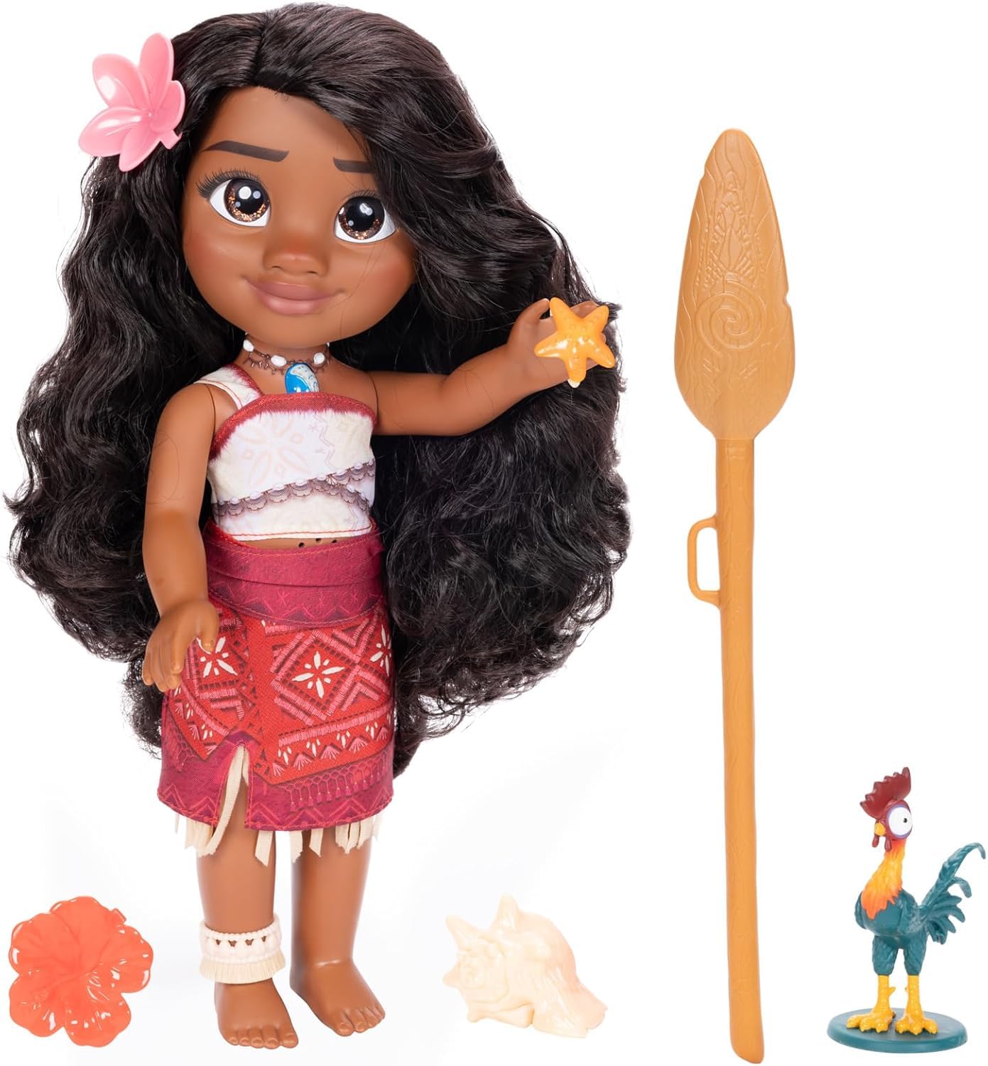 Oceania 2 Bambola 38 cm di Vaiana Cantante, con i Suoi Abiti Ispirati al Film d’Animazione, Arricchiti da Dettagli Preziosi, i suoi Occhi Brillano