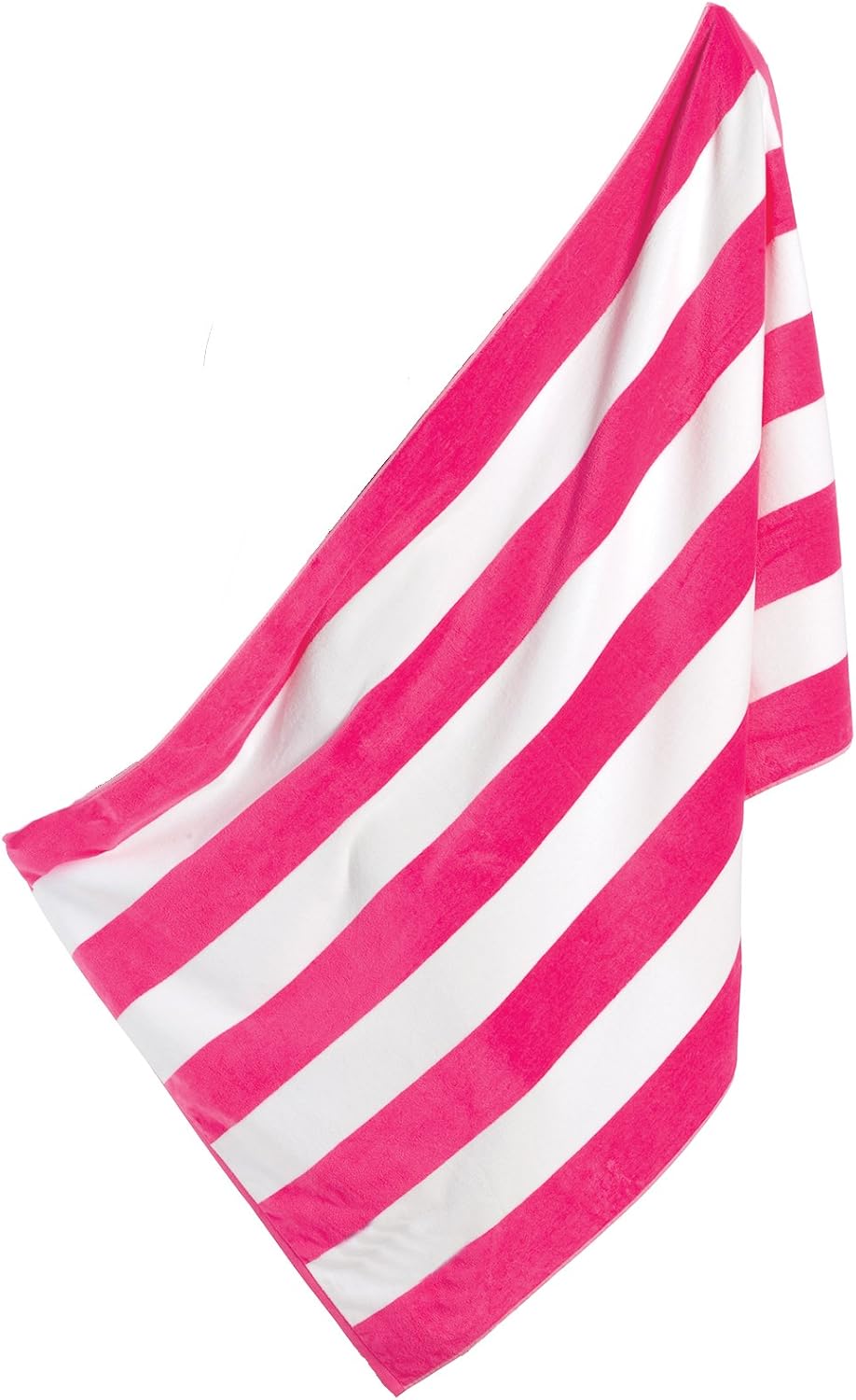 BY LORA Cabana Cotton Beach Towel, Hot Pink/White, 2 Pack