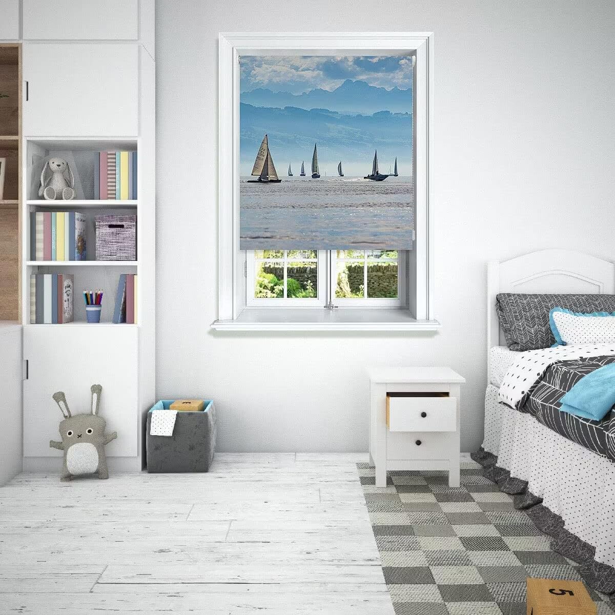 Lister Cartwright Scenic Sailing Photographic Blackout Roller Blinds For Bedroom Windows - 180 X 160 Cm) Easy To Fit Polyester Roller Blinds For Windows With Child Safety Included