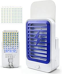 2-in-1 Electric Mosquito Zapper & Night Light | Chemical-Free Bug Zapper with Repellent Sticker Slot for Home, Bedroom, Baby Room & Travel
