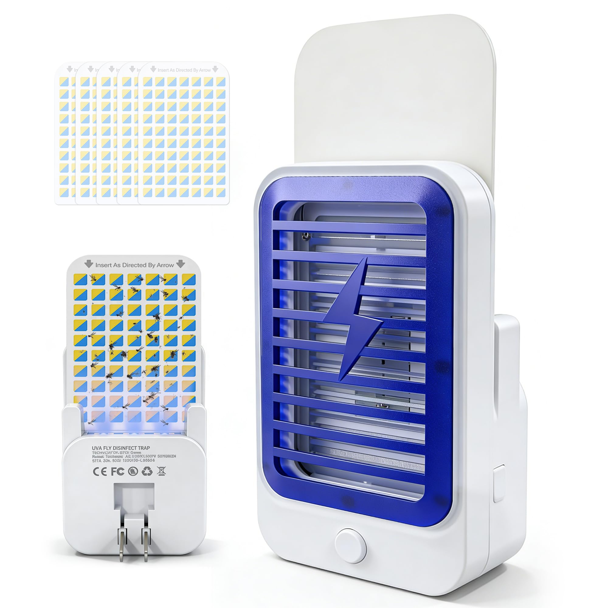 2-in-1 Electric Mosquito Zapper & Night Light | Chemical-Free Bug Zapper with Repellent Sticker Slot for Home, Bedroom, Baby Room & Travel - 1