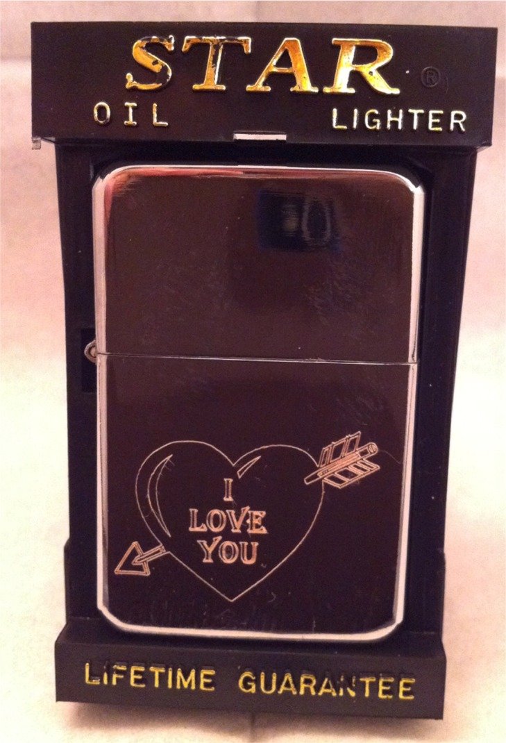i love you Engraved Polished Chrome Lighter No 31 can be personalised engraved free of charge