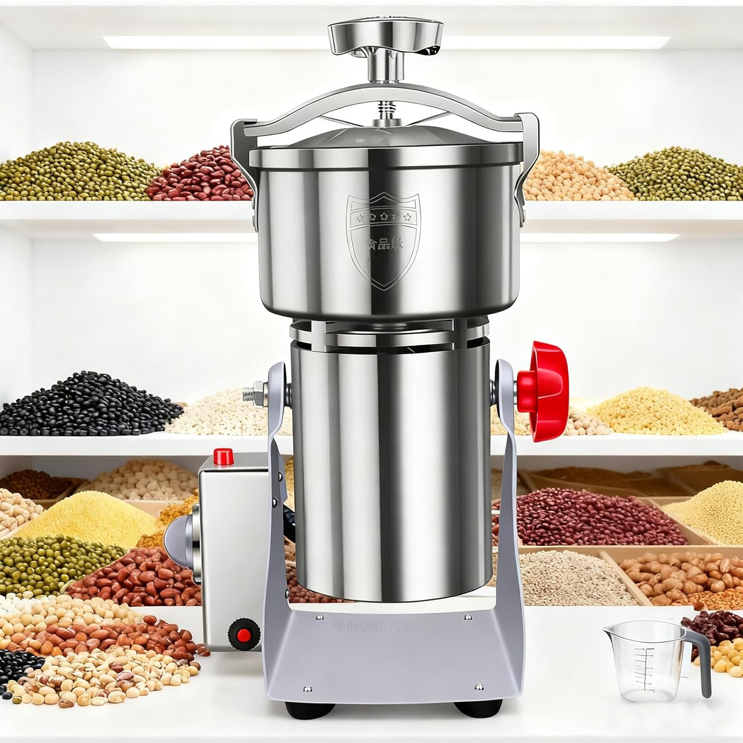 220V,YXINHONGYUE Stainless Steel Commercial Grade Powder Machine, 50-300 Mesh 2500G Powerful Electric Spice Coffee Grinder Easy To Clean for Wheat, Corn, Soybeans 220V