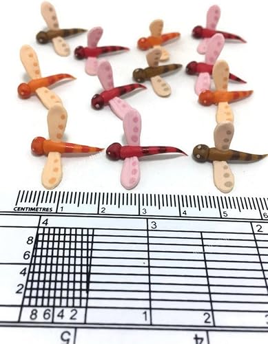 Miniatura 3 de Lote de 12 Miniatura Libélula Hada Jardín Suministros Animal Estatuilla Muebles Casa de Muñecas GD#021