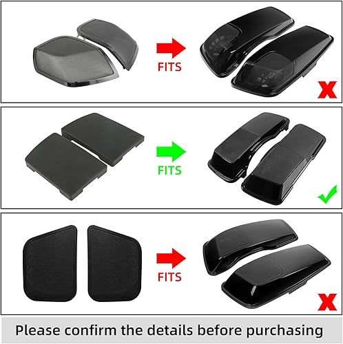 Miniatura 2 de XMT-MOTO Juego de parrillas con tapa para alforja para Harley Davidson Touring 1993-2013, color negro