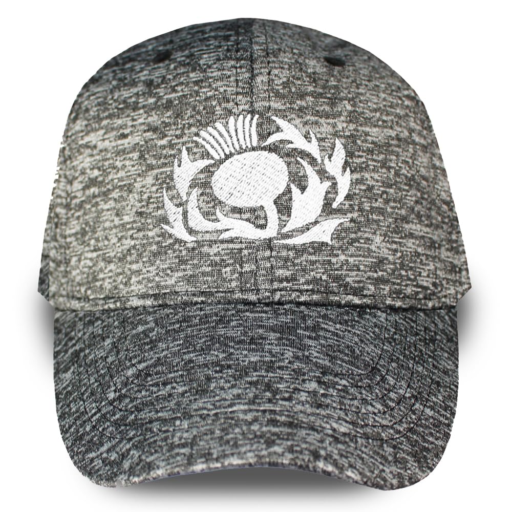 TeddyT's Men's Scotland Thistle Embroidered Grey Jersey Baseball Cap