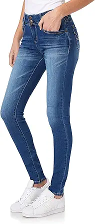 WallFlower Women's Ultra Skinny Mid-Rise Insta Soft Juniors Jeans (Standard and Plus)