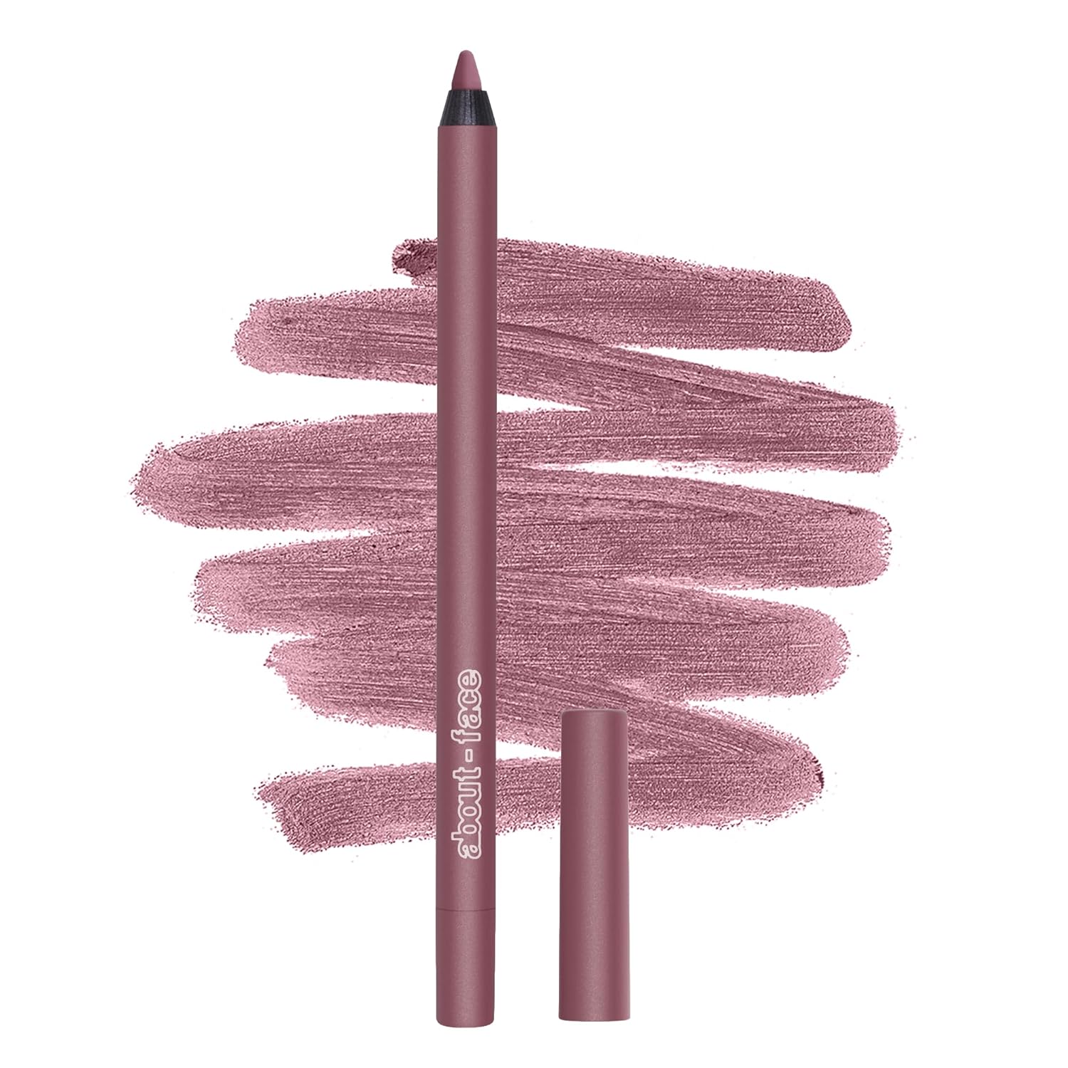 about-face Matte Fix Lip Pencil Paper Romance – Long-Wear, Creamy Matte Lip Liner with Hyaluronic Acid & Vitamins C & E – Vegan, Cruelty-Free, Clean Beauty – 0.042 oz (Rosewood)