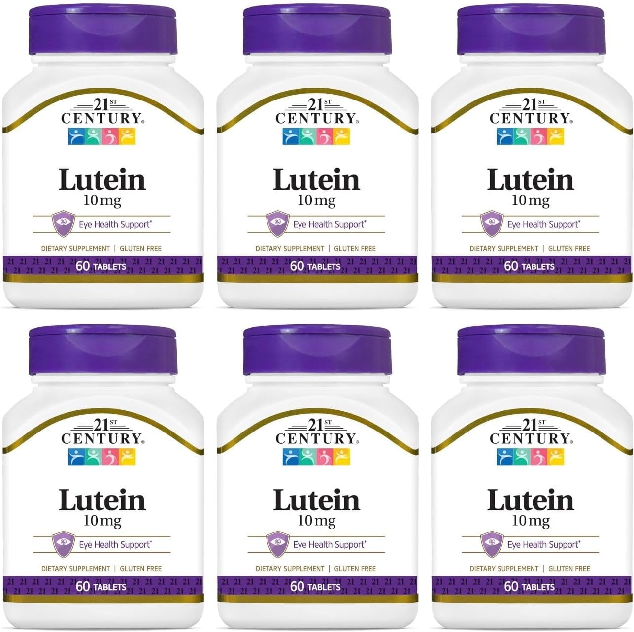 21st Century Lutein 10 mg, Tablets 60 tabs Pack of 6