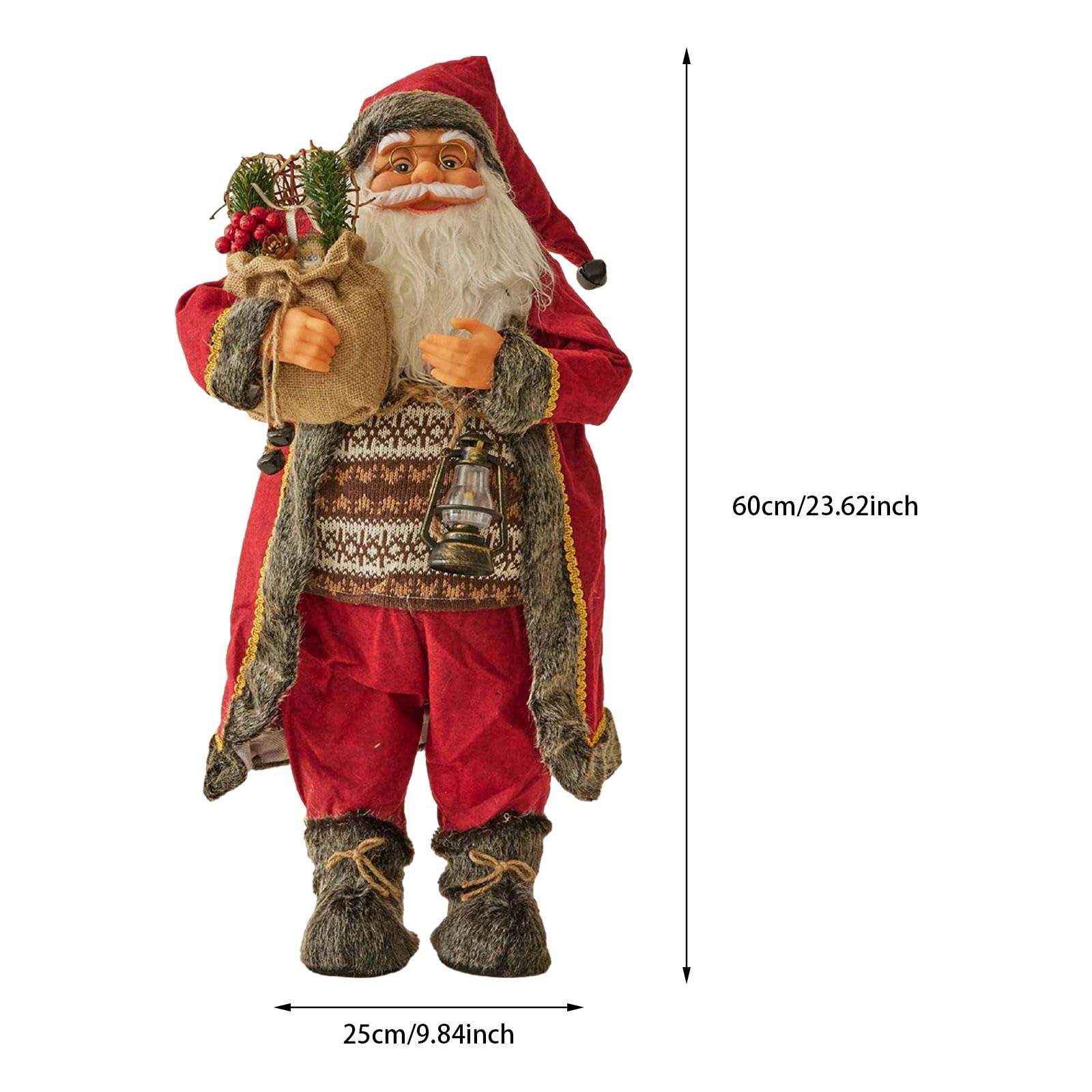 Harilla Stehende Weihnachtsmann-Puppe, Weihnachtsdekoration, Geschenk für Freunde, Schreibtisch-Ornament, Weihnachtsmann-Figur für das Wohnzimmer im, 60cm