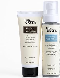Little Extra Rice Berry Face Wash and Toner Combo for Oil Control & Pore Tightening | Salicylic Acid Cleanser + Hydrating ... Price In India