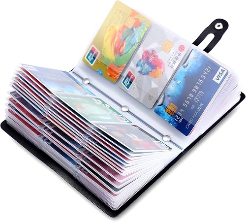 Soporte grande para tarjetas de negocios, soporte para tarjetas de crédito RFID para mujeres, organizador de tarjetas de visita con 96 ranuras para