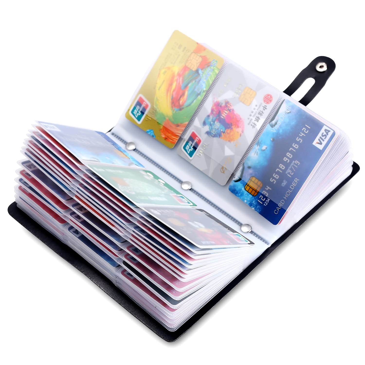 Tarjetero grande para tarjetas de visita, soporte para tarjetas de crédito RFID para mujeres, organizador de tarjetas de visita con 96 ranuras para tarjetas, soporte para tarjetas de identificación