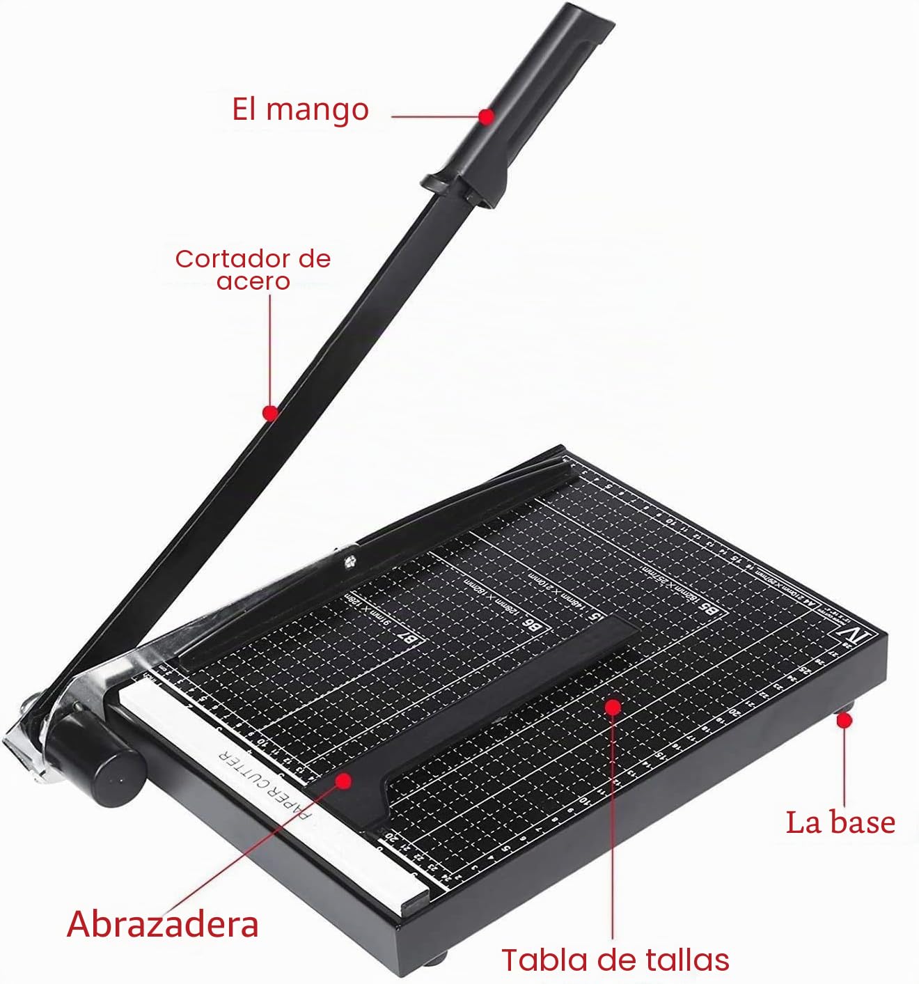 Nictemaw A4 Guillotina para Papel Profesional - 10 Hojas, Negro | Cortadora de papel de precisión con cuchilla segura. Ideal para proyectos creativos en oficina y escuela