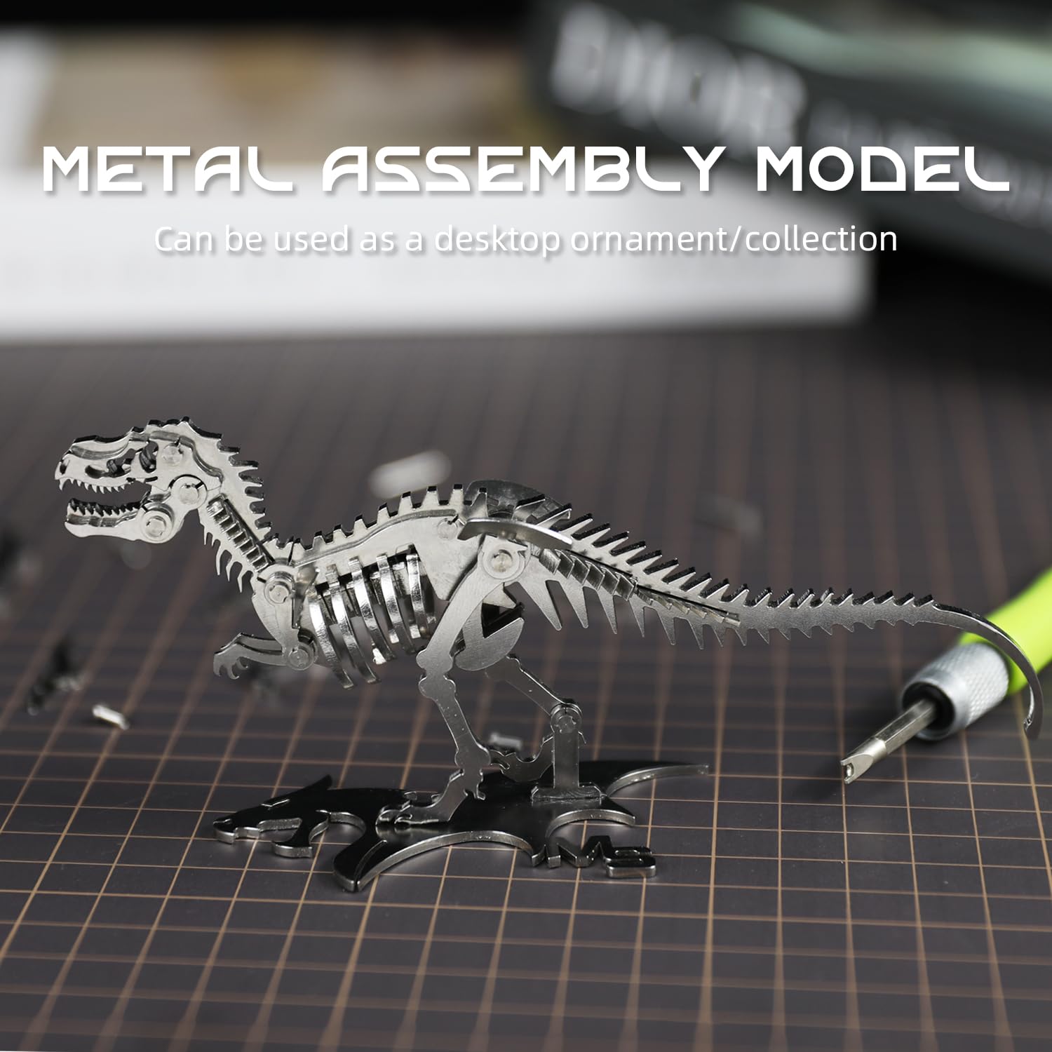 Kolotesame T.rex 3D Metal Puzzle Wolf Model for Adults DIY Dinosuar Skeleton Building Kit - Image 3